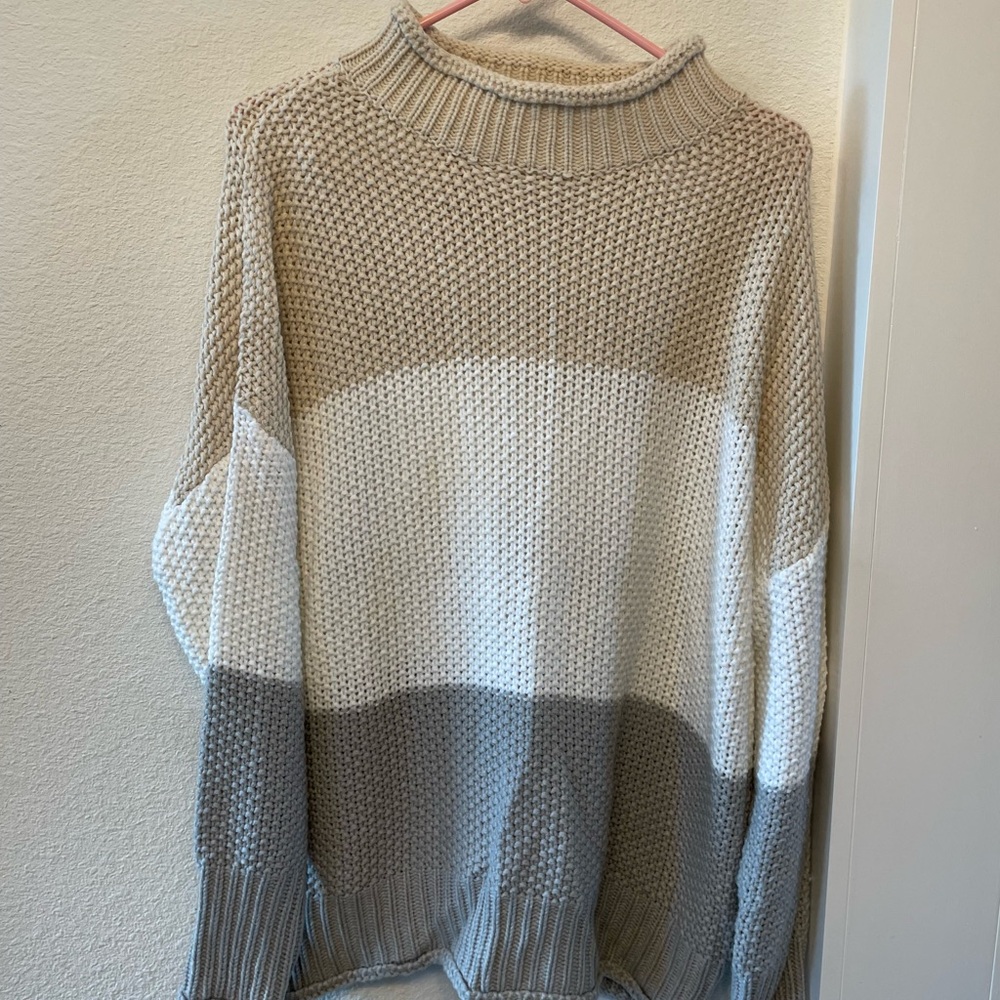 Oversized Colorblock Knit Sweater